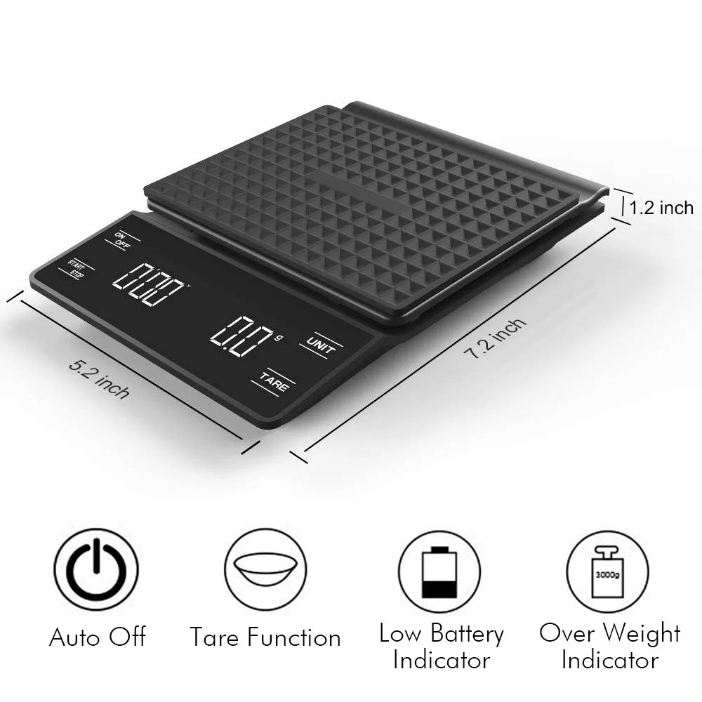 Báscula de Alta Precisión ZenFlow con Temporizador
